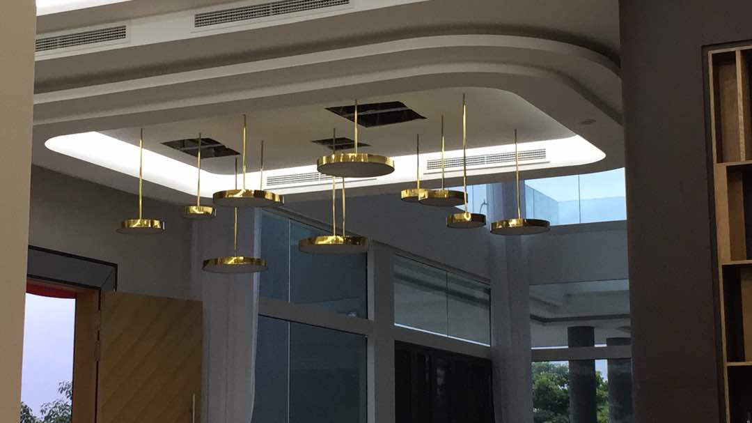 Brass disc pendant cluster