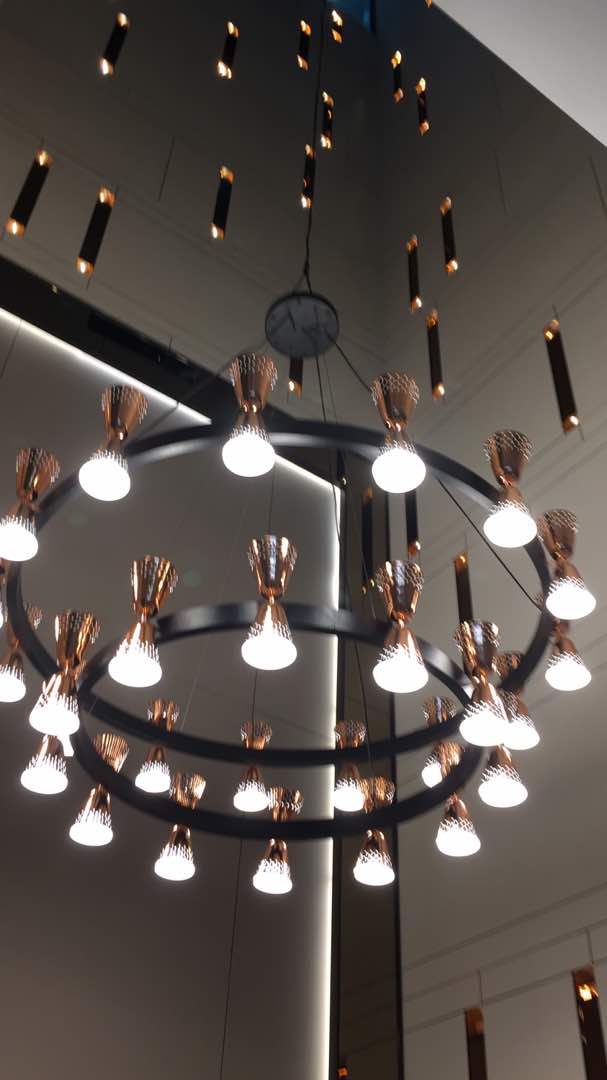 Copper chandelier — detail