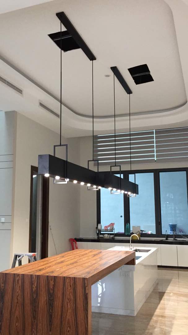 Kitchen island pendants — full view