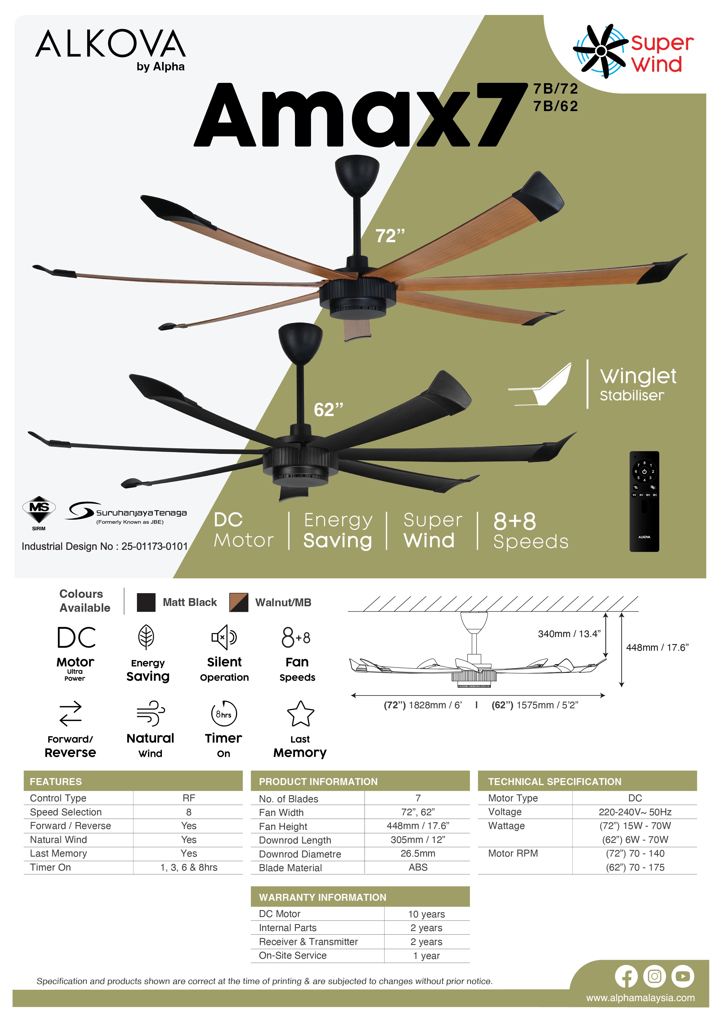 Alkova Amax7 — Alkova Ceiling Fan