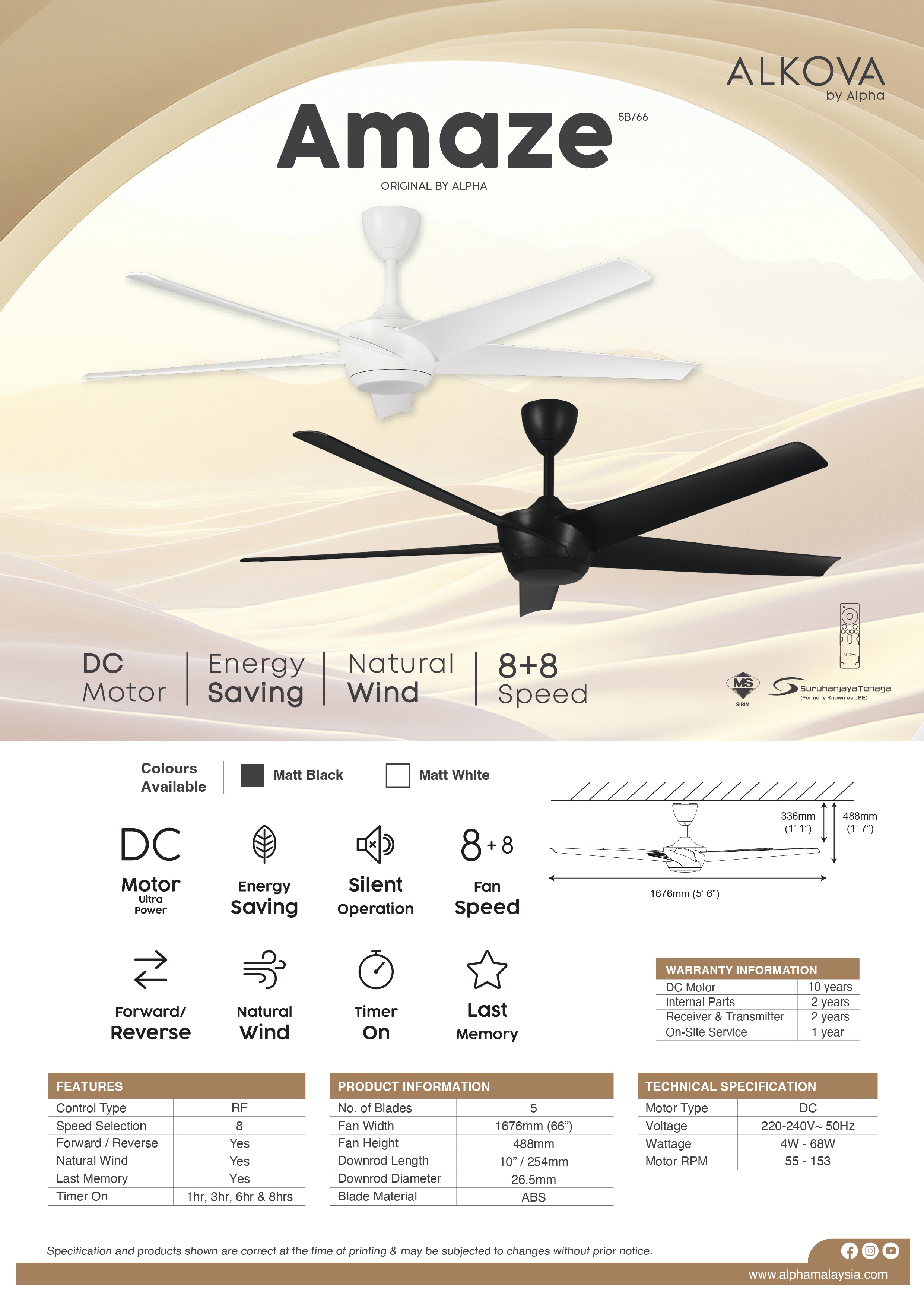 Alkova Amaze — Alkova Ceiling Fan