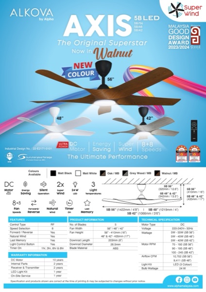 Alkova AXIS brochure 2025 - DIGITAL_5B LED — Alkova Ceiling Fan