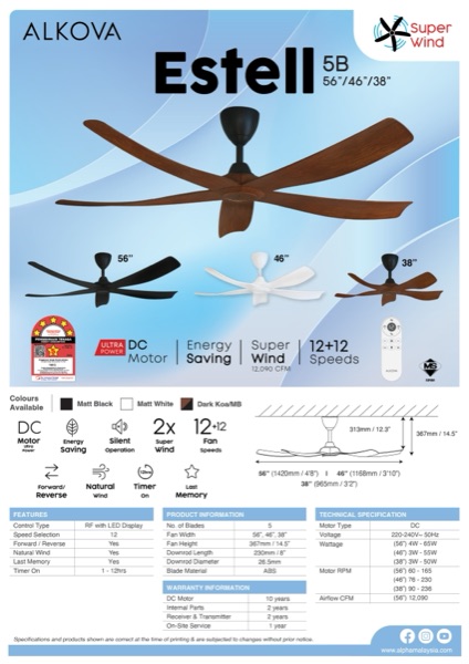 Alkova Estell — Alkova Ceiling Fan