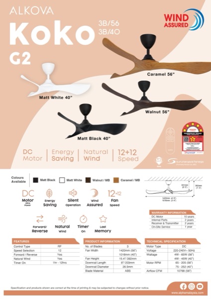 Alkova Koko G2 — Alkova Ceiling Fan