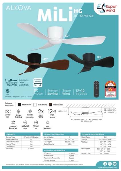 Alkova Mili HG — Alkova Ceiling Fan
