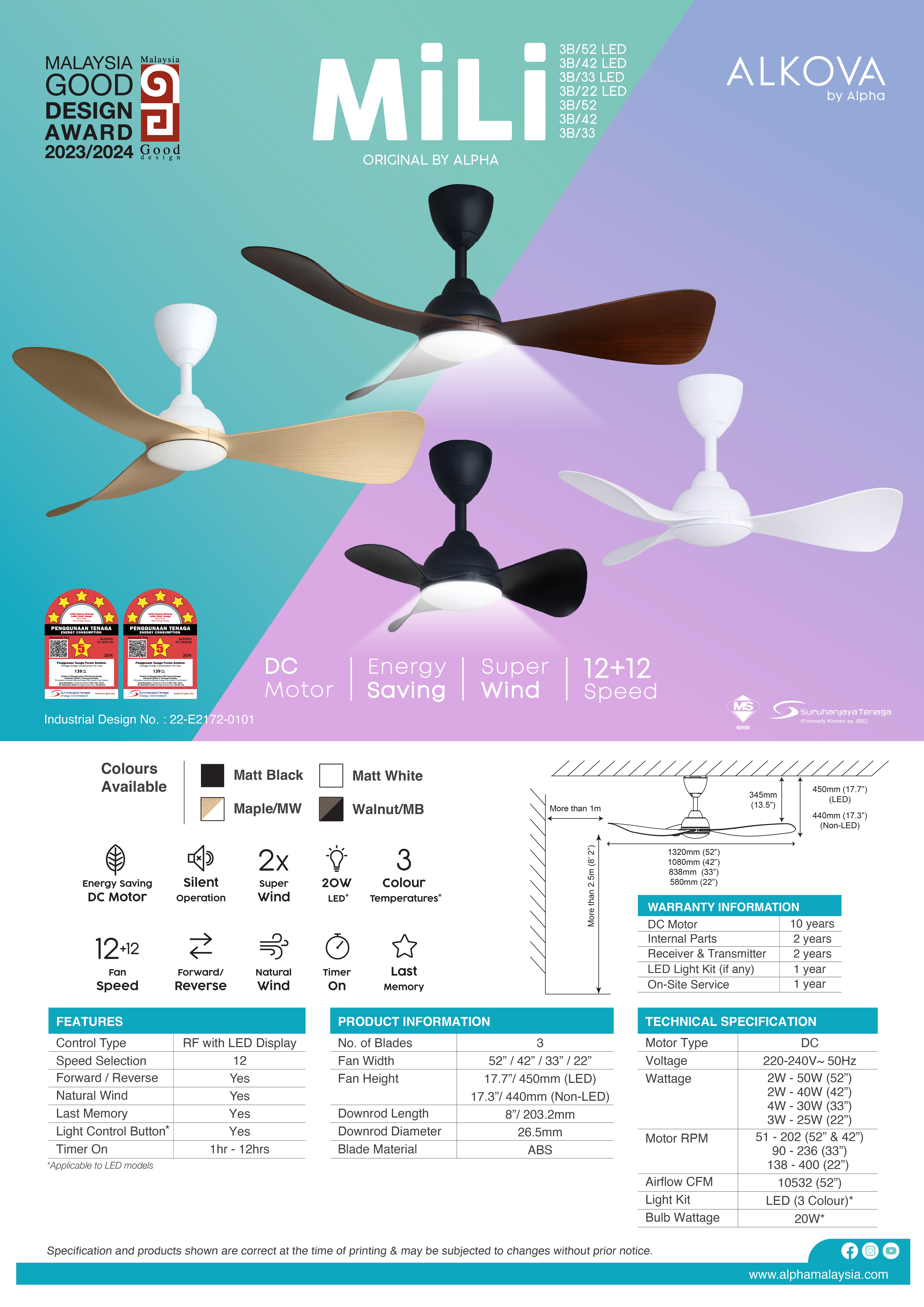 Alkova Mili — Alkova Ceiling Fan