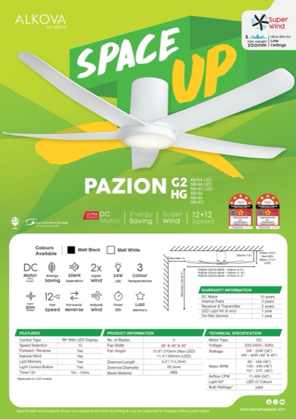 Alkova Pazion G2(HG) — Alkova Ceiling Fan