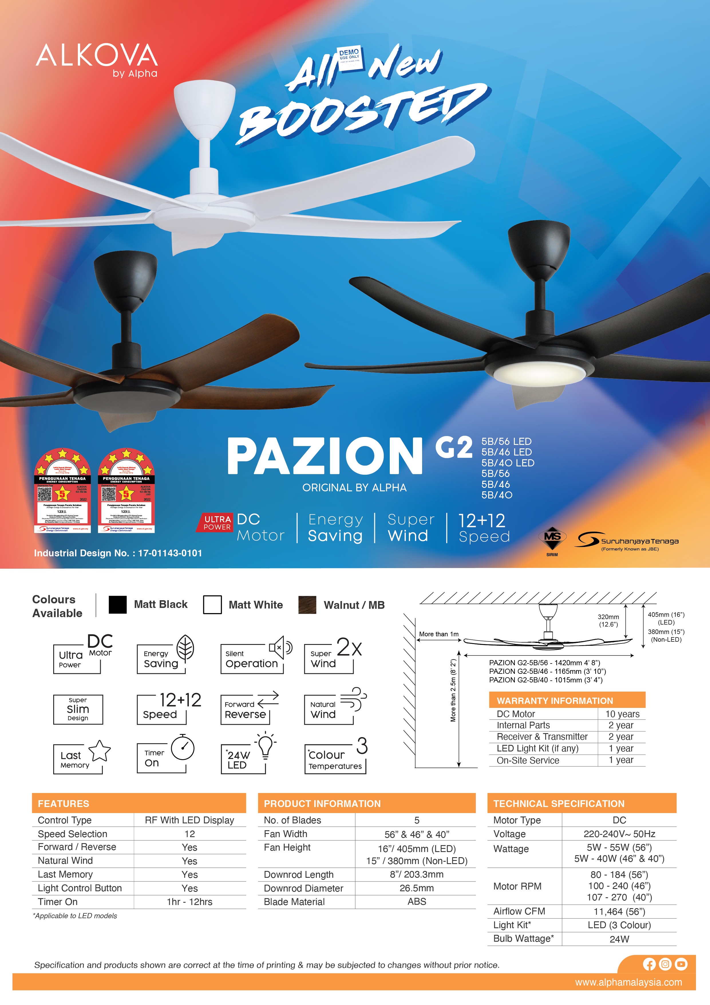 Alkova Pazion G2 — Alkova Ceiling Fan