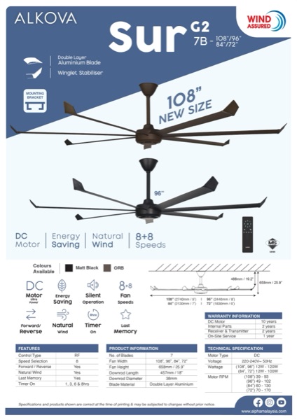 Alkova SUR G2 108_ New Size — Alkova Ceiling Fan