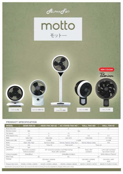AlphaFan Motto Brochure 2026 — AlphaFan Ceiling Fan
