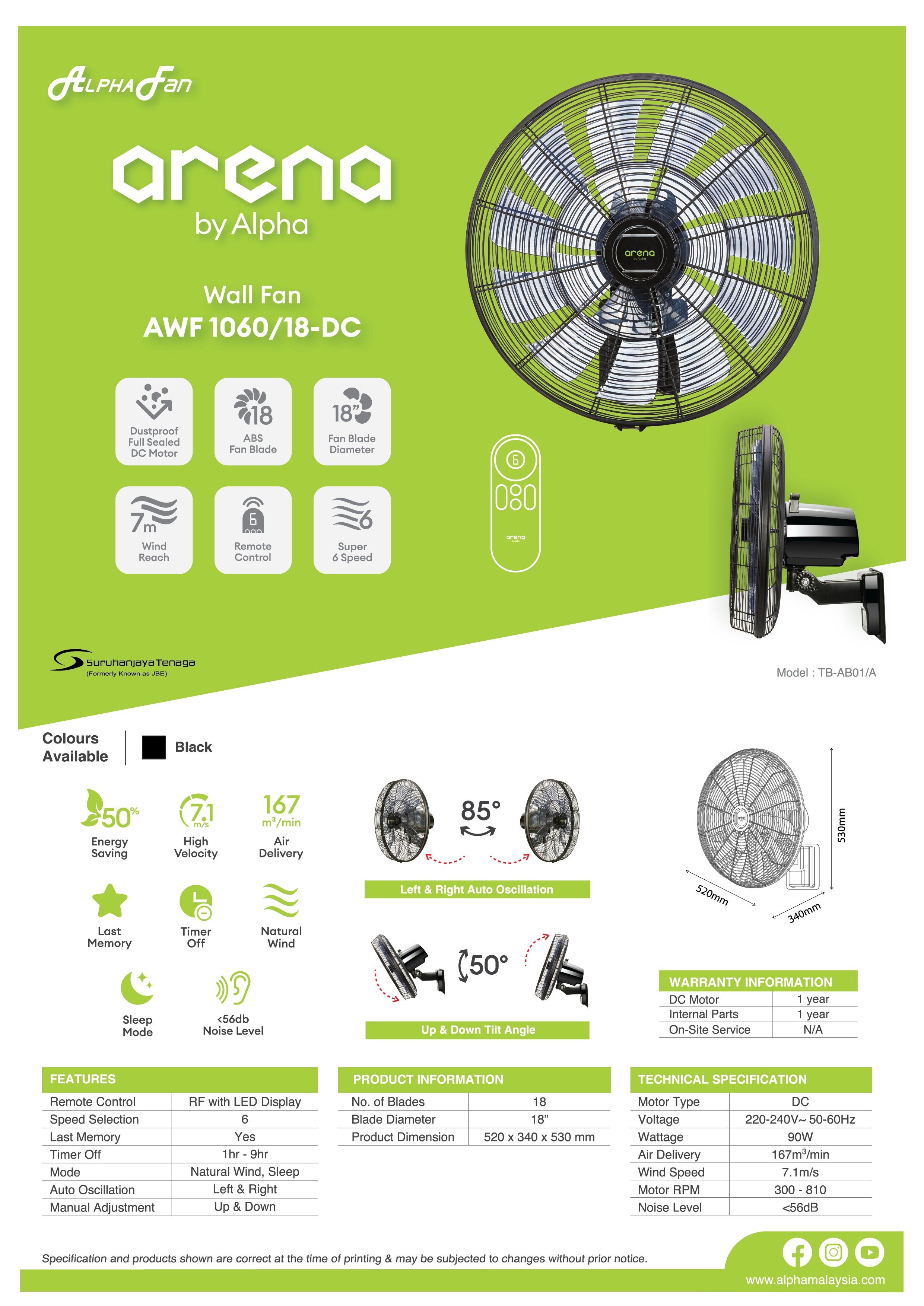 Arena AWF1060 — Arena Ceiling Fan