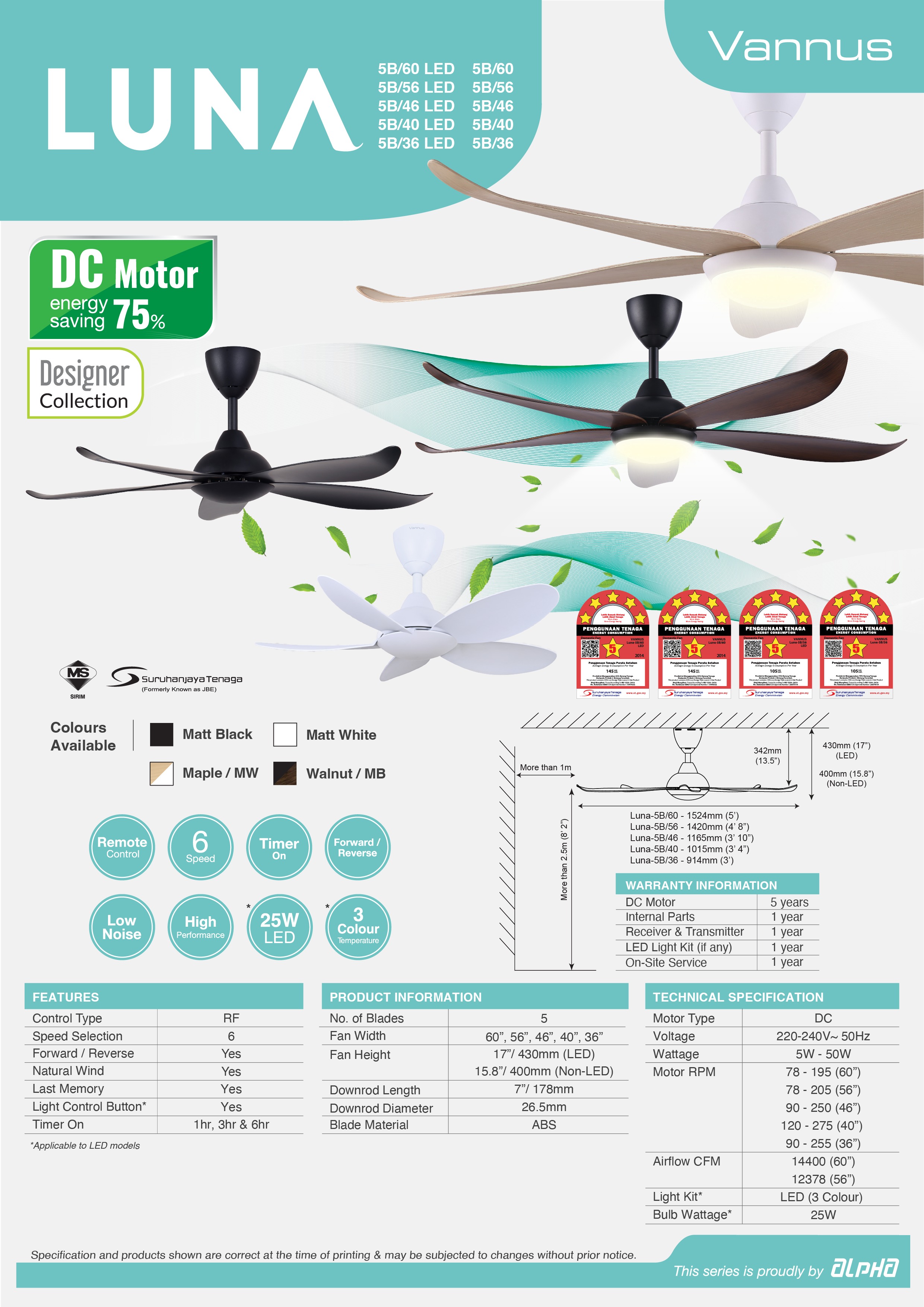 Vannus Luna Series — Vannus Ceiling Fan