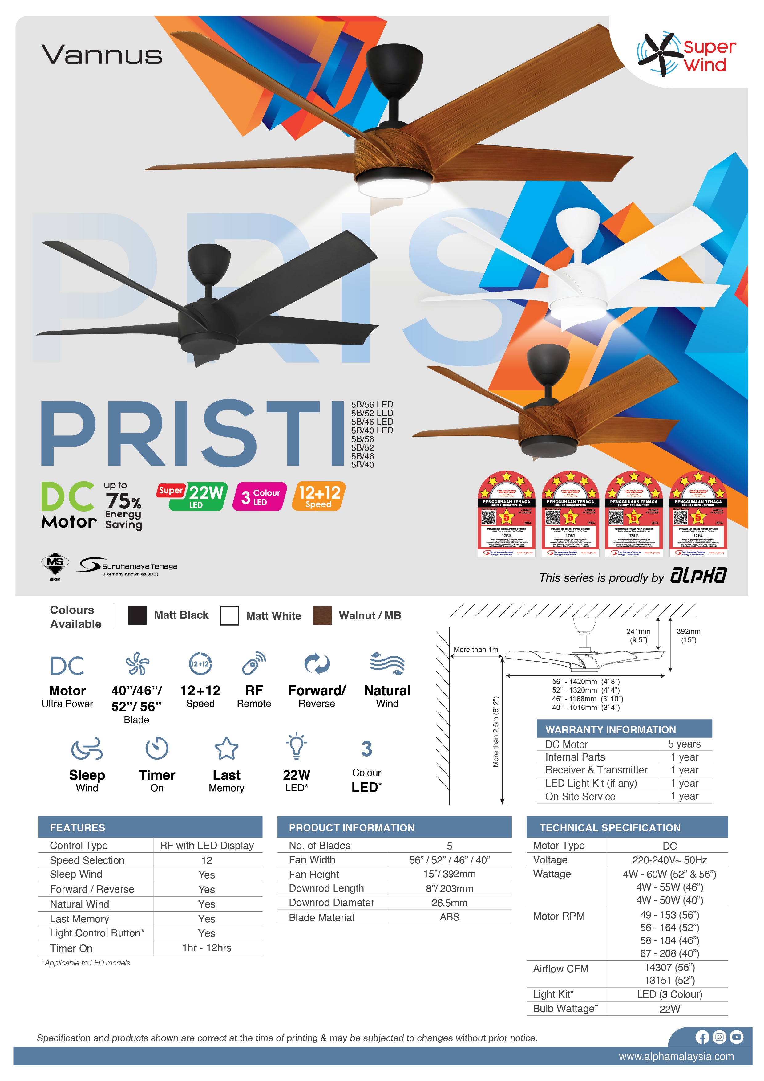 Vannus Pristi — Vannus Ceiling Fan