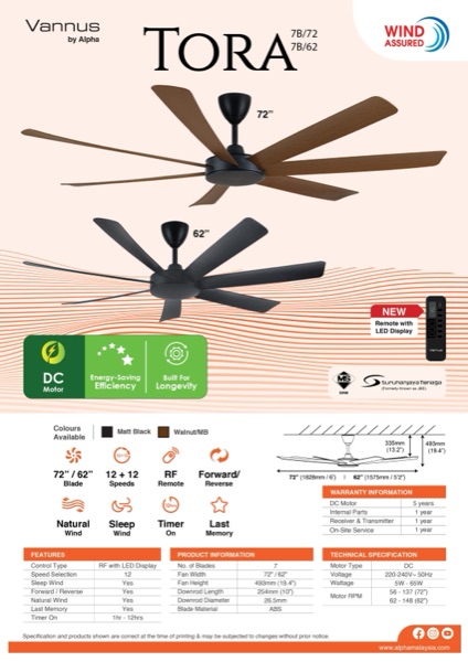 Vannus Tora — Vannus Ceiling Fan