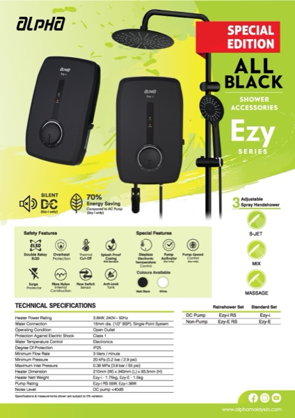 EZY all black brochure-01 — Alpha Instant Water Heater