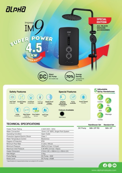 IM9 SP brochure — Alpha Instant Water Heater