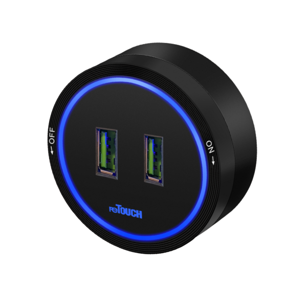 PT1-BLACK-USB — Retouch Switch & Socket