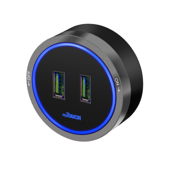 PT1-SILVER-USB — Retouch Switch & Socket