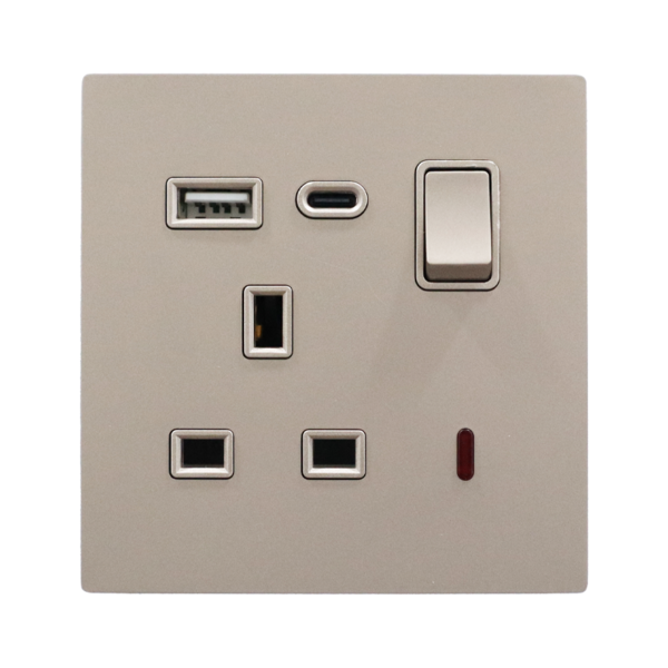 THINS-FP-TYPE-C-MIN-ECRU — Retouch Switch & Socket